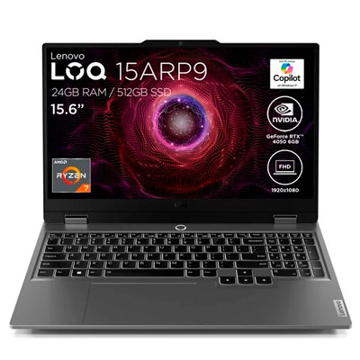 LAPTOP LENOVO GAMER LOQ 15ARP9 15.6" FULL HD, AMD RYZEN 7 7435HS, NVIDIA GEFORCE RTX4050 6GB, 24GB, 512GB SSD, W11 HOME, 83JC004ULM, LPGLEN66598