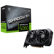 Tarjeta de Video MSI GeForce RTX 5060 8G Shadow 2X OC / 8GB / GDDR7 / 28Gbps / 128 bit / PCIe 5 / Boost: 2535 Hz / HDMI 2.1b / 912-V537-038
