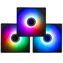 Kit 3 Ventiladores Thermalright TL-C12B-S V3 X3 / Color NEGRO / 4 PIN PWM