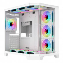 Gabinete Xzeal XZ150, ATX, Cristal Templado, 4x Ventiladores ARGB, blanco - XZGAXT1W